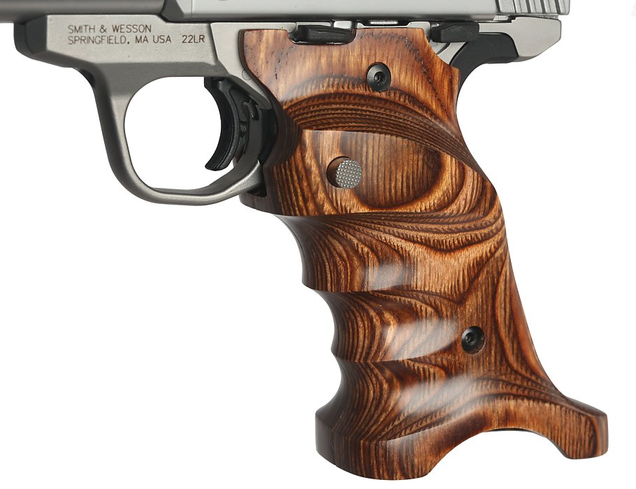 Rimfire Sports And Custom Volquartsen Laminated Wood Sw22 Victory Grips Brown 